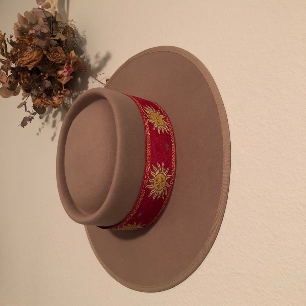 Luna Bloom Hand painted hat moon & sun